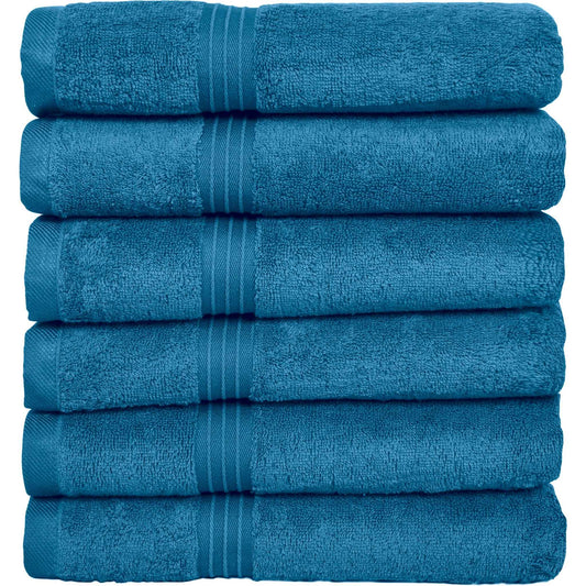 Bliss Kingdom Large Hand Towels 6-Pack – 50x100 cm, 100% Combed Cotton, Soft & Absorbent Luxury Towels for Bathroom, Kitchen & Spa Use