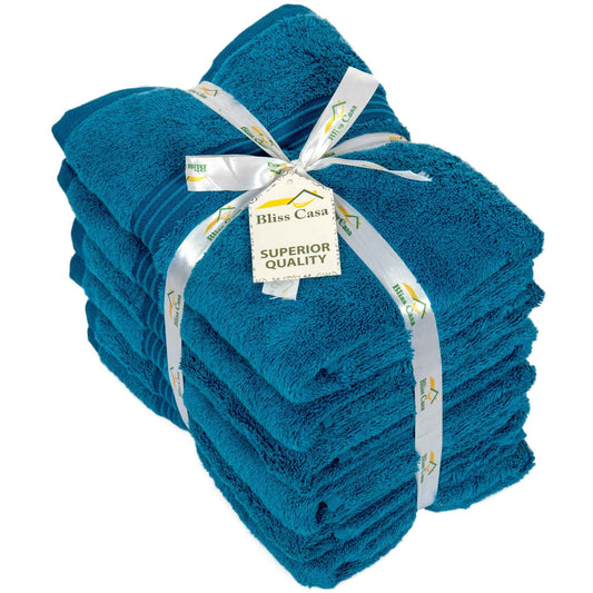 Bliss Kingdom Large Hand Towels 6-Pack – 50x100 cm, 100% Combed Cotton, Soft & Absorbent Luxury Towels for Bathroom, Kitchen & Spa Use