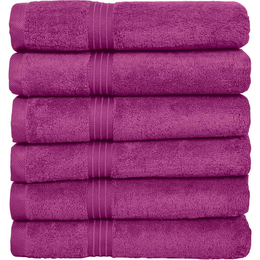 Bliss Kingdom Large Hand Towels 6-Pack – 50x100 cm, 100% Combed Cotton, Soft & Absorbent Luxury Towels for Bathroom, Kitchen & Spa Use