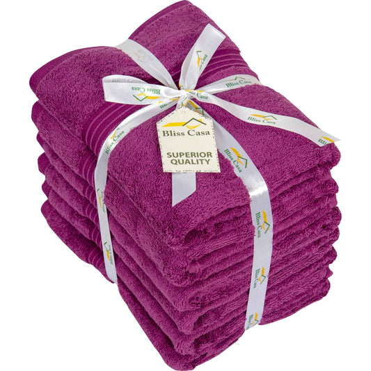 Bliss Kingdom Large Hand Towels 6-Pack – 50x100 cm, 100% Combed Cotton, Soft & Absorbent Luxury Towels for Bathroom, Kitchen & Spa Use