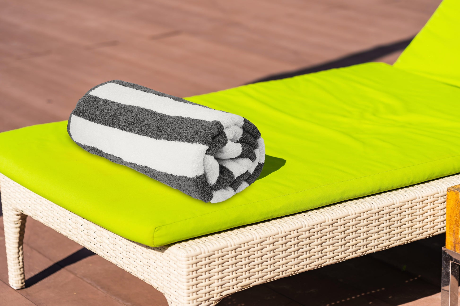 Beach/Pool Towels - Extra Large 100% Cotton, Cabana Stripes, Extra Soft & Highly Absorbent, (Pack of 2, Size 90x180cm), Available in a variety of colours - Bliss Kingdom
