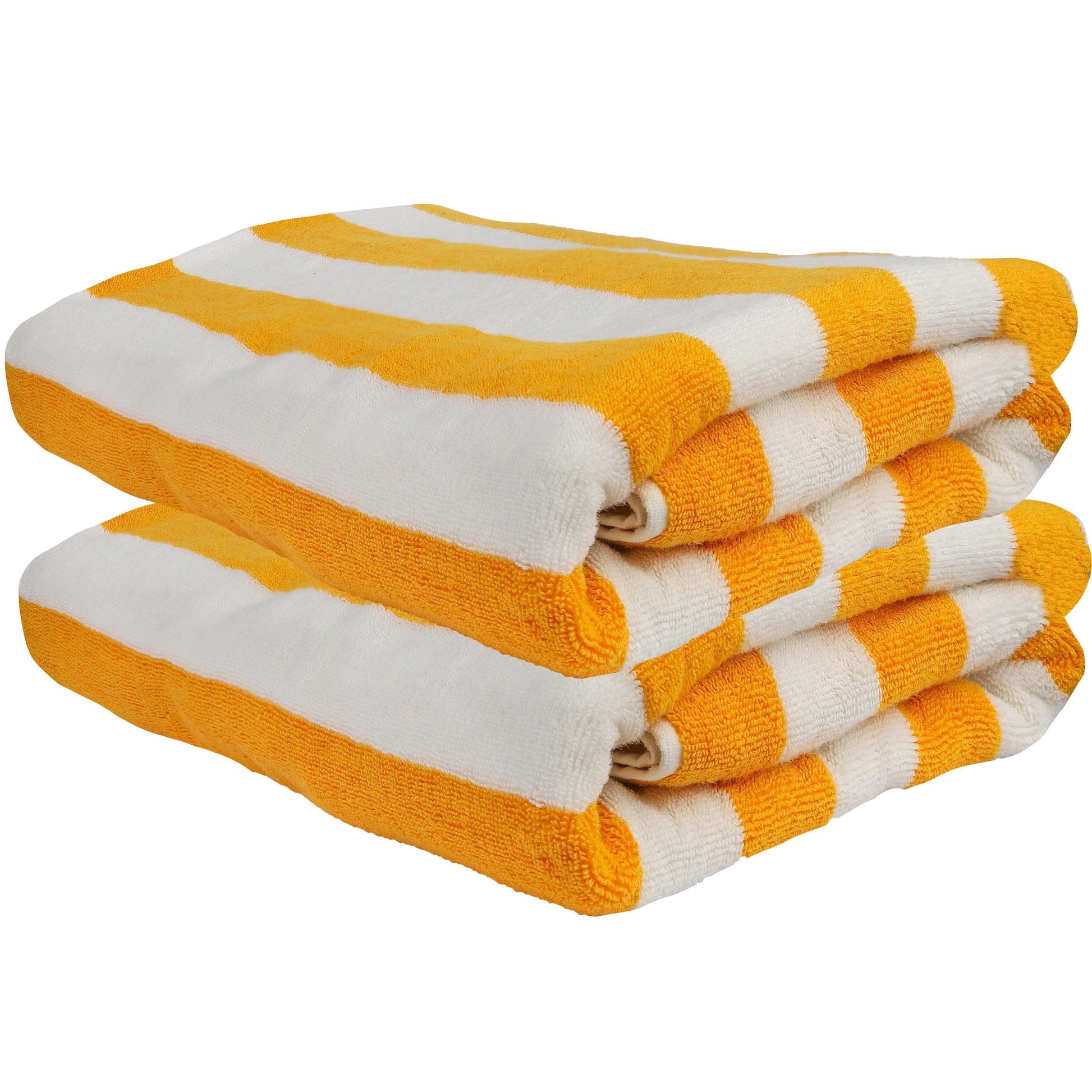 Beach/Pool Towels - Extra Large 100% Cotton, Cabana Stripes, Extra Soft & Highly Absorbent, (Pack of 2, Size 90x180cm), Available in a variety of colours - Bliss Kingdom