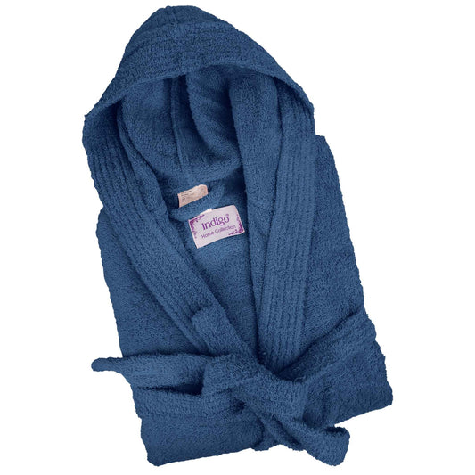 Bliss Kingdom Unisex Cotton Bathrobe for Men & Women – Soft & Absorbent Hooded Robe with Pockets and Belt, Premium 100% Ring-Spun Cotton for Bathroom, Spa & Home Use