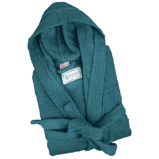 Bliss Kingdom Unisex Cotton Bathrobe for Men & Women – Soft & Absorbent Hooded Robe with Pockets and Belt, Premium 100% Ring-Spun Cotton for Bathroom, Spa & Home Use
