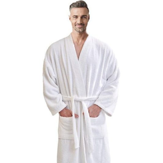 Bliss Kingdom Unisex Cotton Bathrobe for Men & Women – Soft & Absorbent Hooded Robe with Pockets and Belt, Premium 100% Ring-Spun Cotton for Bathroom, Spa & Home Use