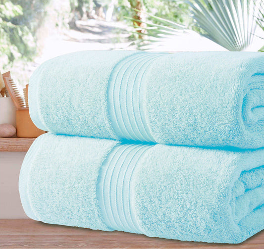 Jumbo Bath Sheets - 2 Pack (90x180 cm) | Extra-Large, Quick-Dry, 100% Combed Cotton Towels | Super Soft & Highly Absorbent for Home & Hotel Use. Available in a variety of colours - Bliss Kingdom