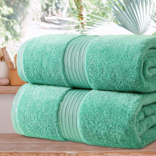 Jumbo Bath Sheets - 2 Pack (90x180 cm) | Extra-Large, Quick-Dry, 100% Combed Cotton Towels | Super Soft & Highly Absorbent for Home & Hotel Use. Available in a variety of colours - Bliss Kingdom