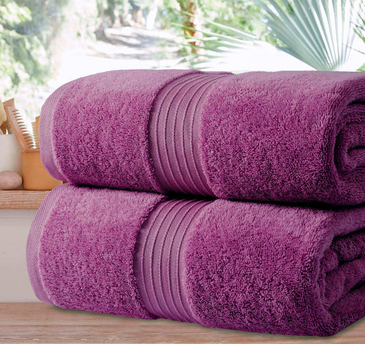 Jumbo Bath Sheets - 2 Pack (90x180 cm) | Extra-Large, Quick-Dry, 100% Combed Cotton Towels | Super Soft & Highly Absorbent for Home & Hotel Use. Available in a variety of colours - Bliss Kingdom
