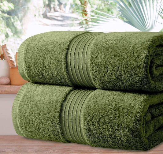 Jumbo Bath Sheets - 2 Pack (90x180 cm) | Extra-Large, Quick-Dry, 100% Combed Cotton Towels | Super Soft & Highly Absorbent for Home & Hotel Use. Available in a variety of colours - Bliss Kingdom