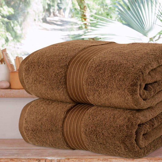 Jumbo Bath Sheets - 2 Pack (90x180 cm) | Extra-Large, Quick-Dry, 100% Combed Cotton Towels | Super Soft & Highly Absorbent for Home & Hotel Use. Available in a variety of colours - Bliss Kingdom