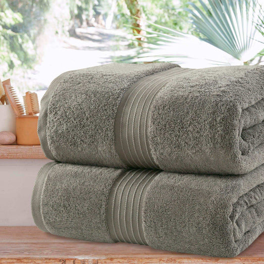 Jumbo Bath Sheets - 2 Pack (90x180 cm) | Extra-Large, Quick-Dry, 100% Combed Cotton Towels | Super Soft & Highly Absorbent for Home & Hotel Use. Available in a variety of colours - Bliss Kingdom
