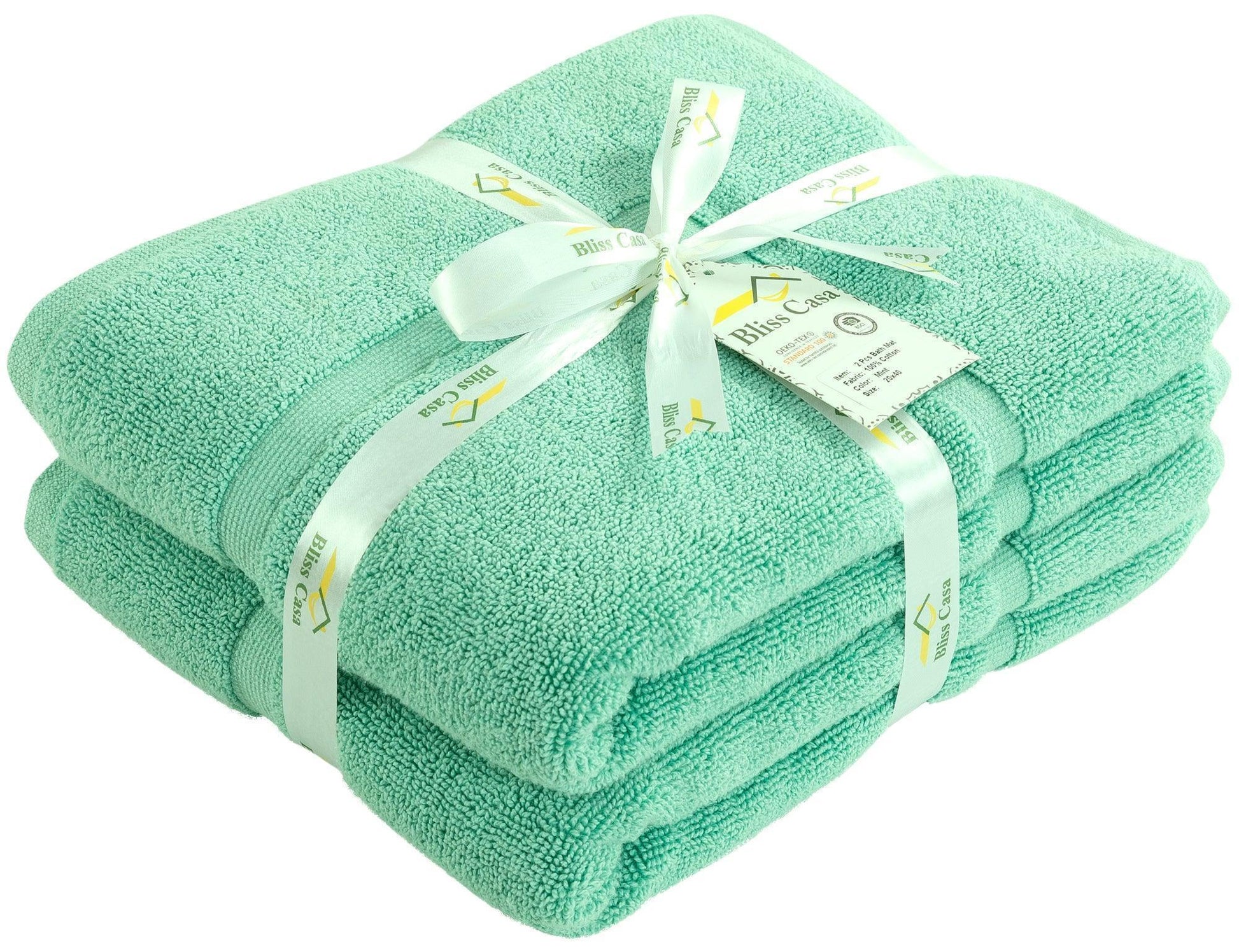 Bath Mats - 2 Pack (50 x 80 cm) | 100% Cotton 1000 GSM Super Soft, Extra Absorbent Floor Mats for Bathrooms & Kitchen for an Elegant Look. Available in a variety of colours - Bliss Kingdom