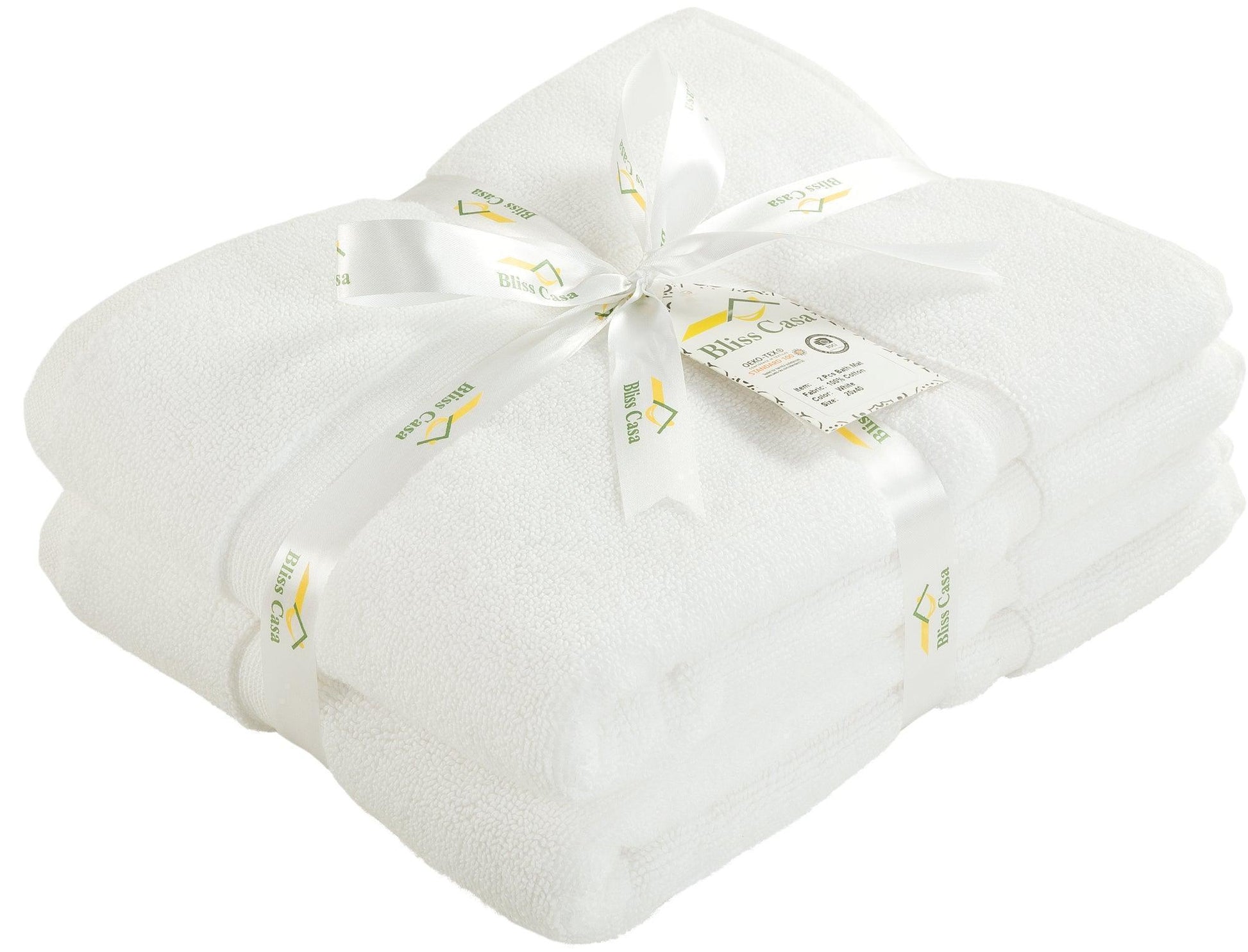 Bath Mats - 2 Pack (50 x 80 cm) | 100% Cotton 1000 GSM Super Soft, Extra Absorbent Floor Mats for Bathrooms & Kitchen for an Elegant Look. Available in a variety of colours - Bliss Kingdom