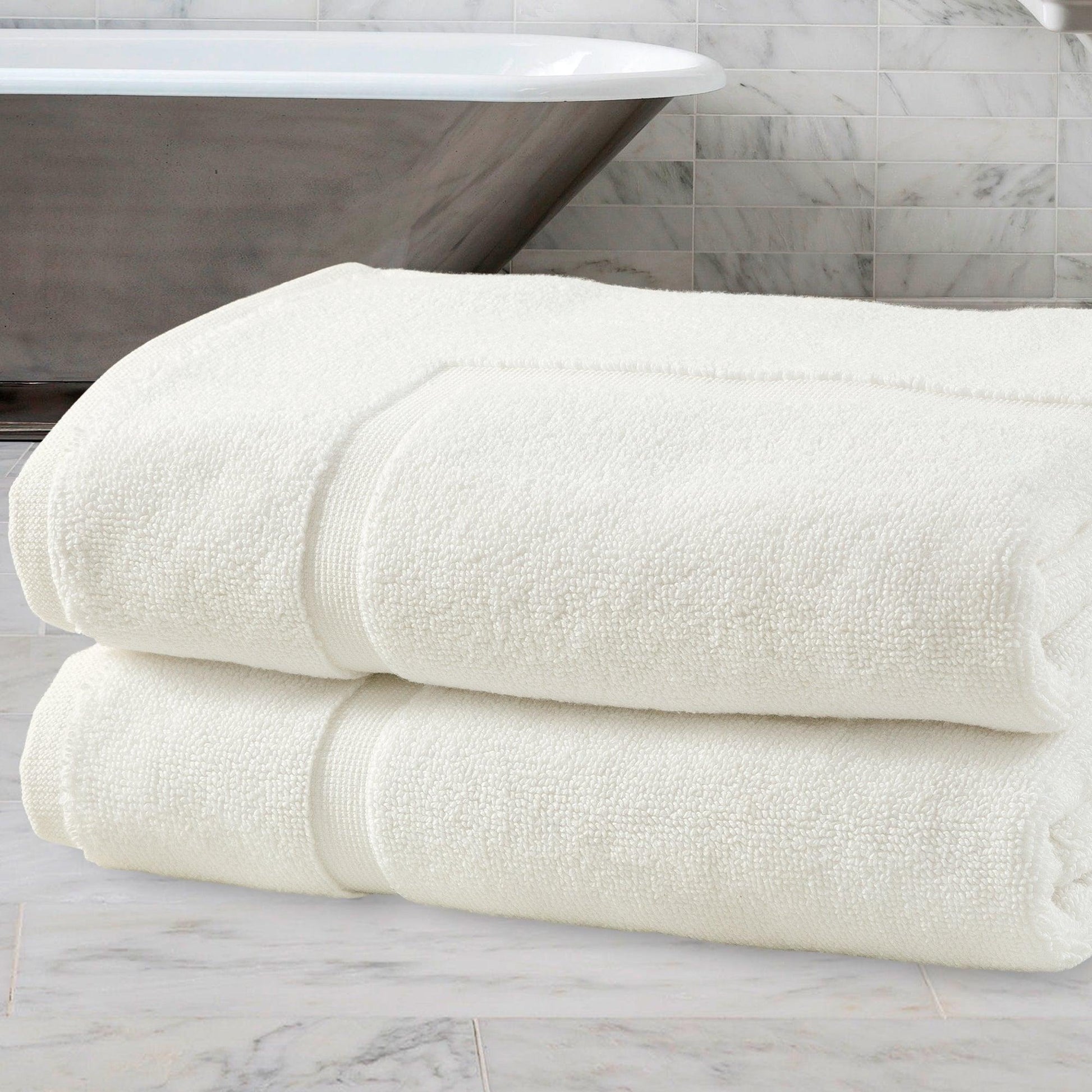Bath Mats - 2 Pack (50 x 80 cm) | 100% Cotton 1000 GSM Super Soft, Extra Absorbent Floor Mats for Bathrooms & Kitchen for an Elegant Look. Available in a variety of colours - Bliss Kingdom