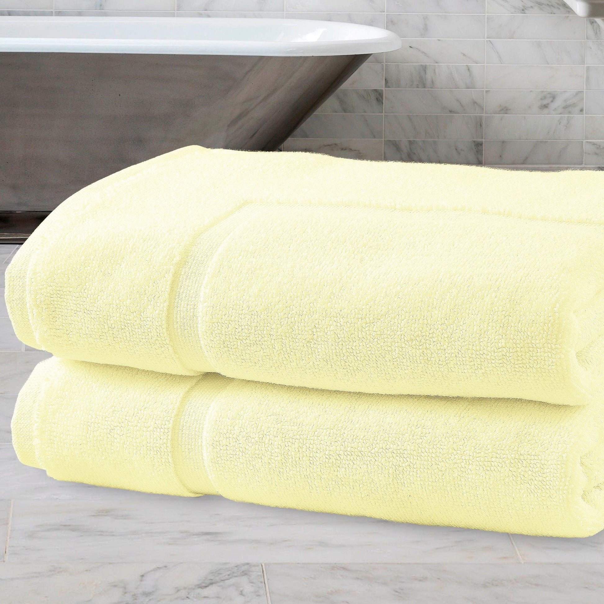 Bath Mats - 2 Pack (50 x 80 cm) | 100% Cotton 1000 GSM Super Soft, Extra Absorbent Floor Mats for Bathrooms & Kitchen for an Elegant Look. Available in a variety of colours - Bliss Kingdom