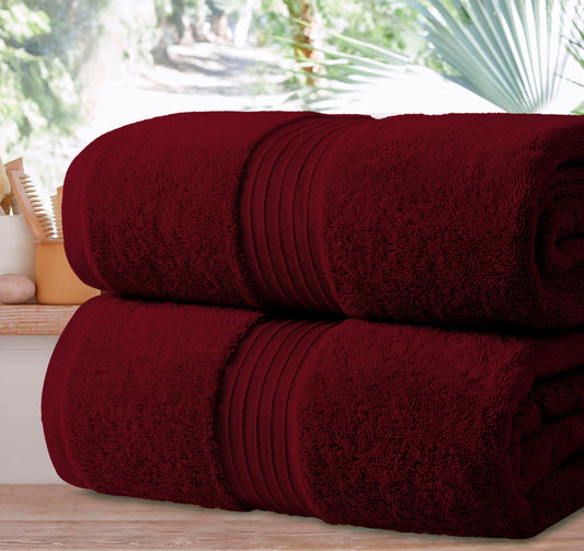 Jumbo Bath Sheets - 2 Pack (90x180 cm) | Extra-Large, Quick-Dry, 100% Combed Cotton Towels | Super Soft & Highly Absorbent for Home & Hotel Use. Available in a variety of colours - Bliss Kingdom
