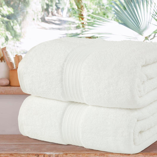 Jumbo Bath Sheets - 2 Pack (90x180 cm) | Extra-Large, Quick-Dry, 100% Combed Cotton Towels | Super Soft & Highly Absorbent for Home & Hotel Use. Available in a variety of colours - Bliss Kingdom