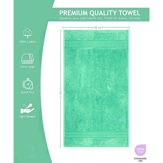 Bliss Kingdom 100% Combed Cotton Bath Towels 4-Pack – Large 70x140 cm, Soft & Absorbent,  Quick Dry, Durable Bathroom Towels for Home, Spa & Hotel Use