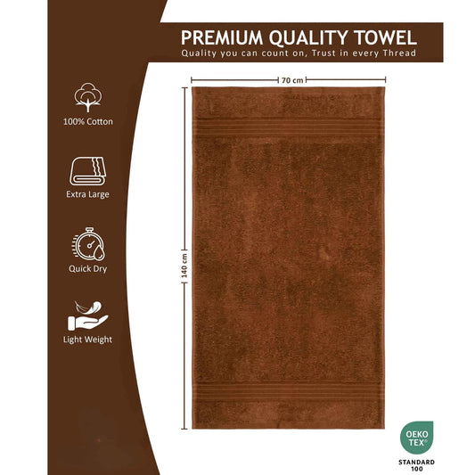 Bliss Kingdom 100% Combed Cotton Bath Towels 4-Pack – Large 70x140 cm, Soft & Absorbent,  Quick Dry, Durable Bathroom Towels for Home, Spa & Hotel Use