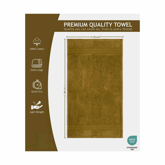 Bliss Kingdom 100% Combed Cotton Bath Towels 4-Pack – Large 70x140 cm, Soft & Absorbent,  Quick Dry, Durable Bathroom Towels for Home, Spa & Hotel Use