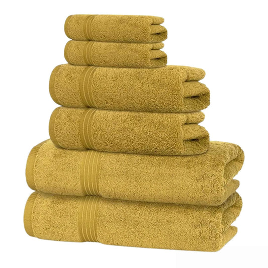 Bliss Kingdom 100% Combed Cotton 6-Piece Towel Set – Luxury Soft & Absorbent Bath Towels, Hand Towels & Washcloths for Bathroom – Quick Dry, Durable & Gift Ready
