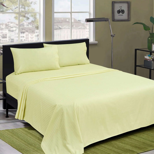 Bliss Kingdom 2 Pieces 1cm Stripe Bed Sheets Twin (100x200+30 cm) - Soft Satin Sheet Set with Pillowcases