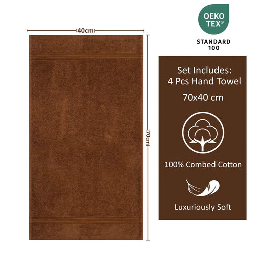 Bliss Kingdom Luxury Hand Towels 4-Pack – 40x70 cm, 100% Combed Cotton, Soft & Absorbent  Premium Towels for Bathroom, Kitchen & Spa Use
