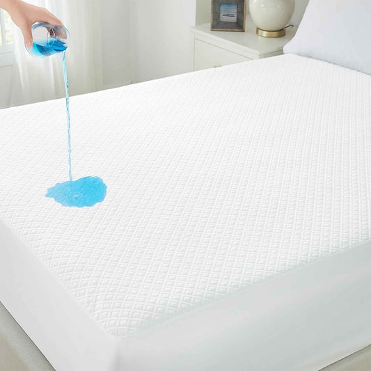 Bliss Kingdom Premium Waterproof Mattress Protector – Queen 160x200+30 cm,  Hypoallergenic Terry Cotton, Soft & Breathable, Protects Against Spills, Stains & Allergens