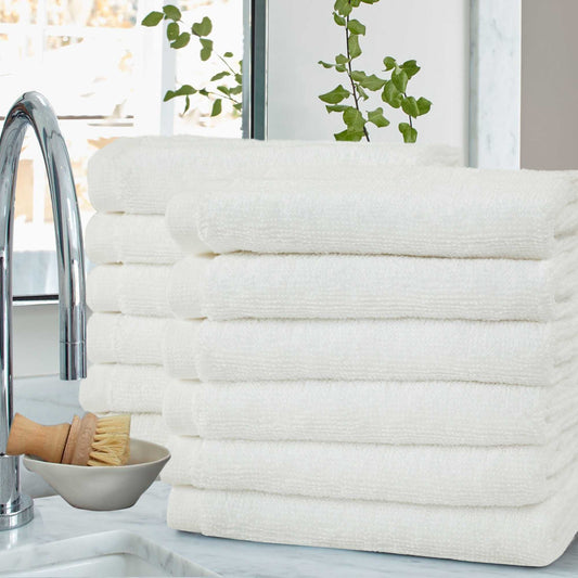 100% Combed Cotton Washcloth - 12PC